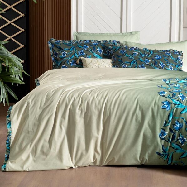 Sarev Ayder Fancy Nevresim Takımı Çift Kişilik 2 Yastık Yeşil