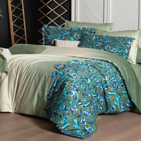 Sarev Ayder Fancy Nevresim Takımı Çift Kişilik 2 Yastık Yeşil