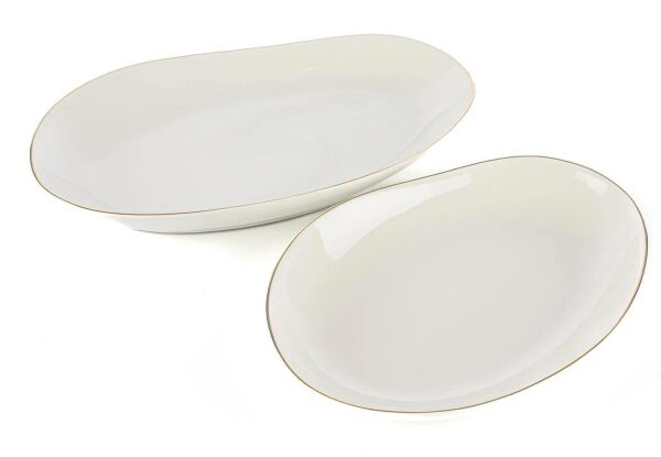 Mikasa Moor Triangular Gold 2'li Oval Servis Tabağı 34cm