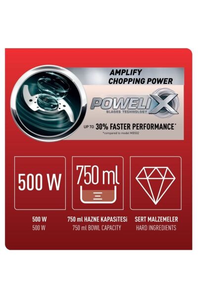 Tefal MasterChop 500 W 4 Bıçaklı Doğrayıcı XL Beyaz 1500637070 MB450B30