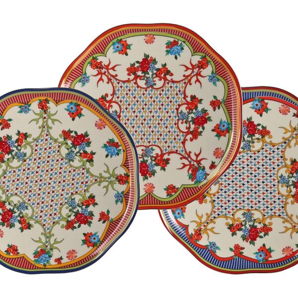 Lucky Art Fiora Bone 27cm 6 lı Tabak Seti