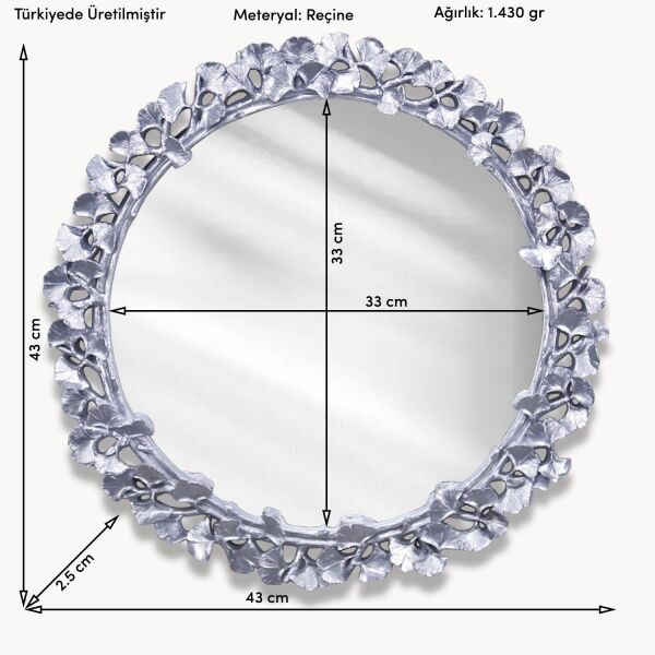 Selim Dekor Clove Ayna Gümüş