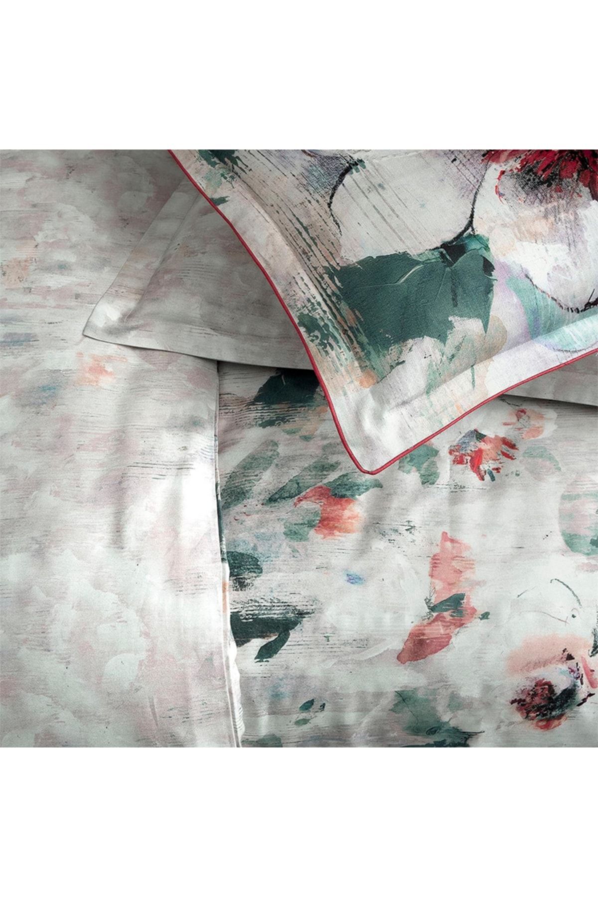 Sarev Estiva Saten Nevresim Takımı Çift Kişilik 4 Yastık