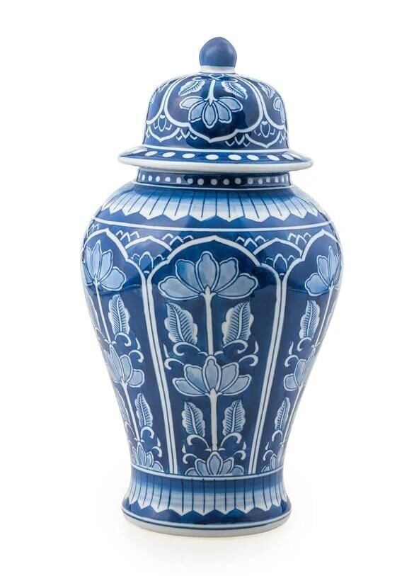 The Mia Dekoratif Kapaklı Küp Lacivert 29x29x56 cm