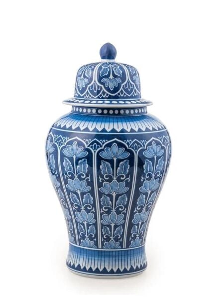 The Mia Dekoratif Kapaklı Küp Lacivert 26x26x47 cm