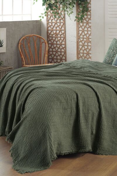 Sarev Cher Yatak Örtüsü Çift Kişilik-Yeşil