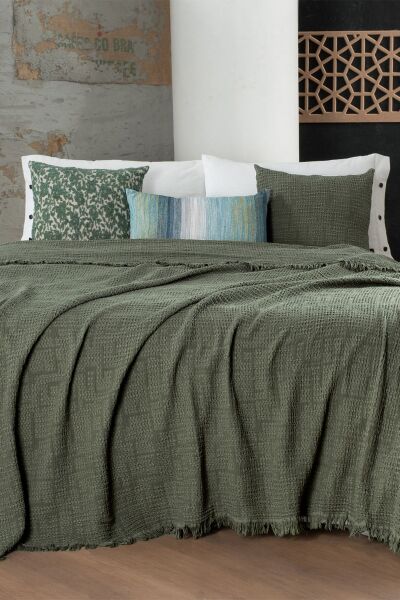 Sarev Cher Yatak Örtüsü Çift Kişilik-Yeşil