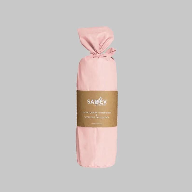 Sarev Fitted Çarşaf Ranforce Pembe Çift Kişilik