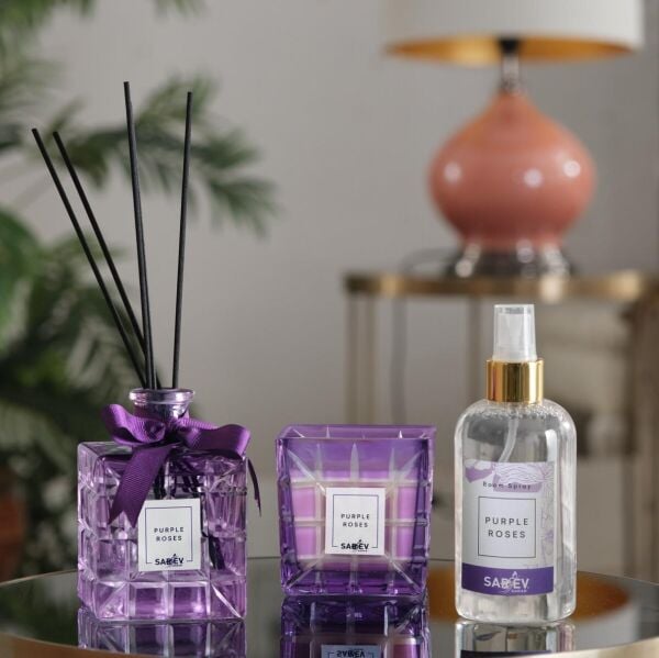 Sarev Purple Roses Scented Candl