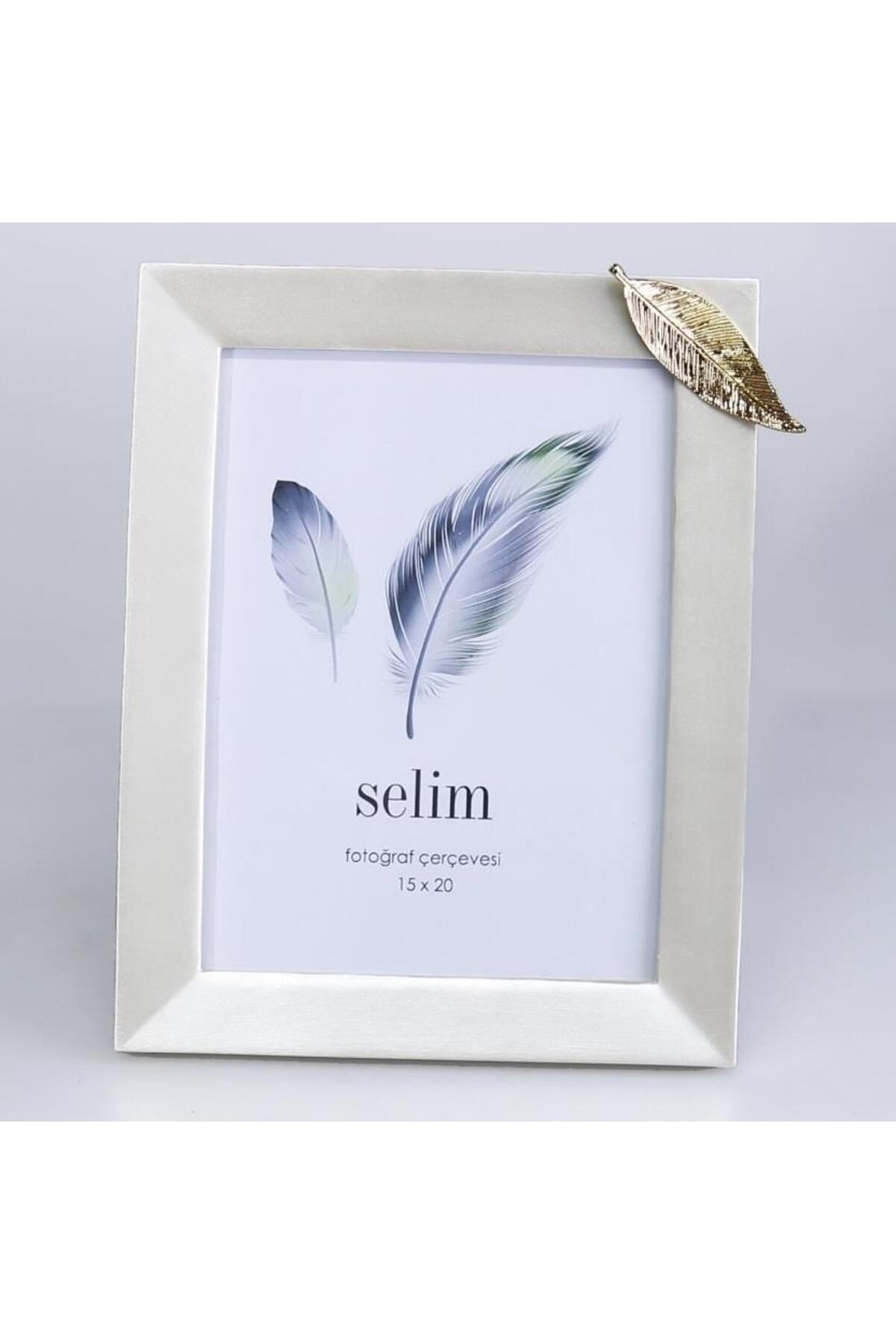 Selim Dekor Yapraklı 15x20 Çerçeve İnci Altın