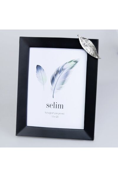 Selim Dekor Yapraklı 15x20 Çerçeve Siyah Gümüş