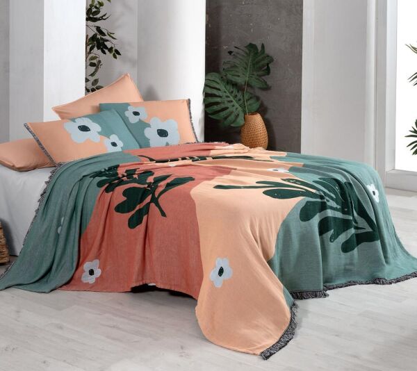 Sarev Marlon Pike Takımı Çift Kişilik 2 Yastık-Somon