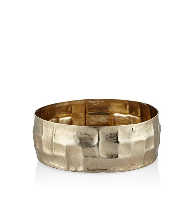 La'medore Grid Chisel Parlak Gold Küçük Convex Kase 30x10,5 Cm