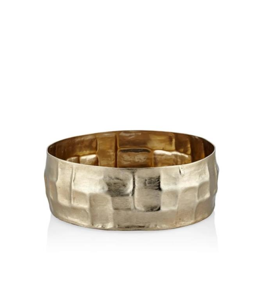 La'medore Grid Chisel Parlak Gold Küçük Convex Kase 30x10,5 Cm
