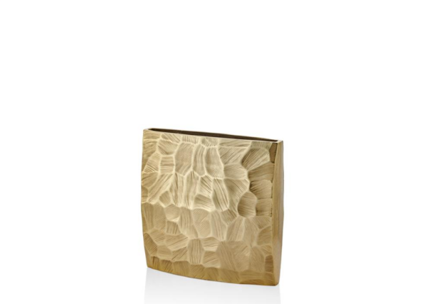 La'medore Comb Kare Gold Küçük Vazo 24,5x6,5x25 Cm