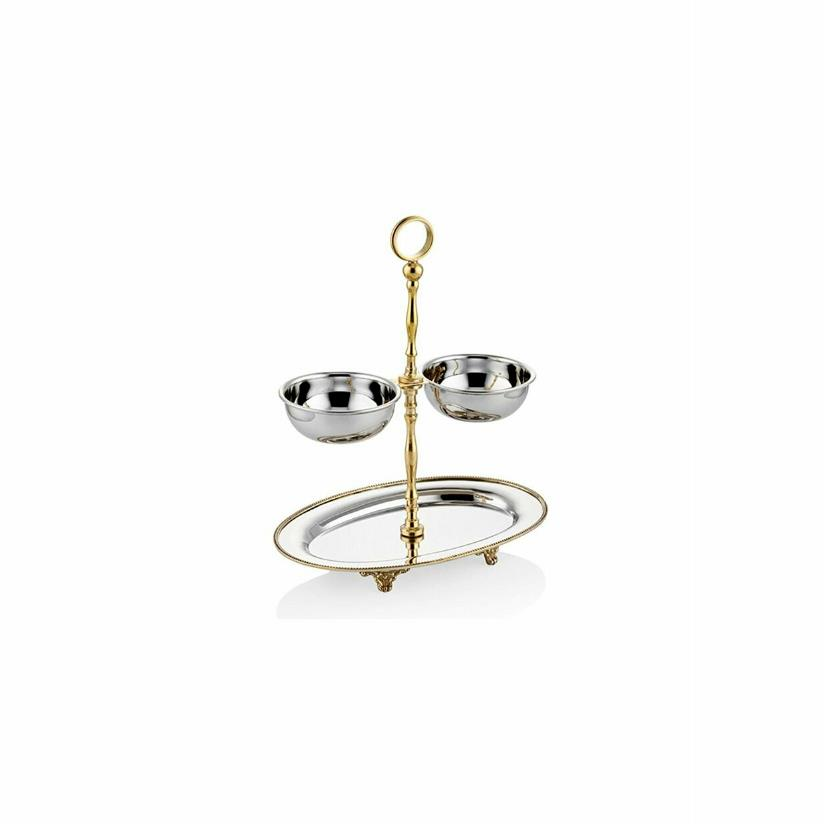 Lamedore Black Pearl Sade Altı Yuvarlak 2'li Sunumluk 25 x 11 x 31 Cm