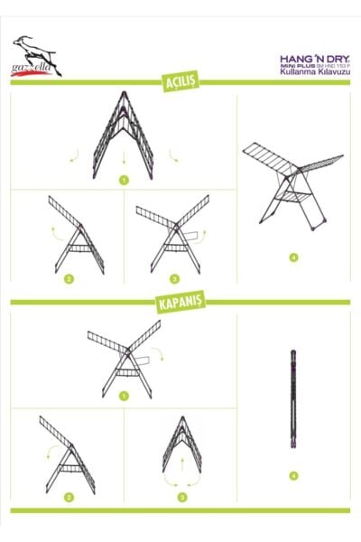 Gazella Hang'n Dry Mini Plus Kanatlı Çamaşırlık