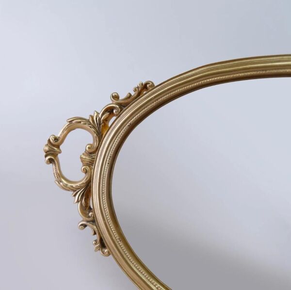 Selim Dekor Ahsen Aynalı Tepsi Altın