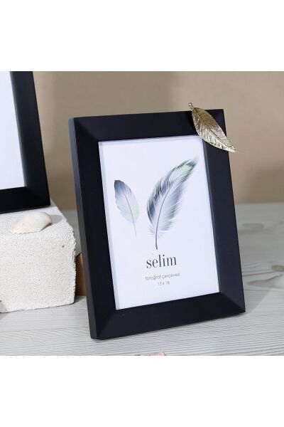 Selim Dekor Yapraklı 13x18 Çerçeve Siyah Altın