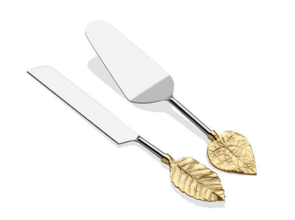 Lamedore Foren Yaprak Desenli Gold 2'li Kek Seti
