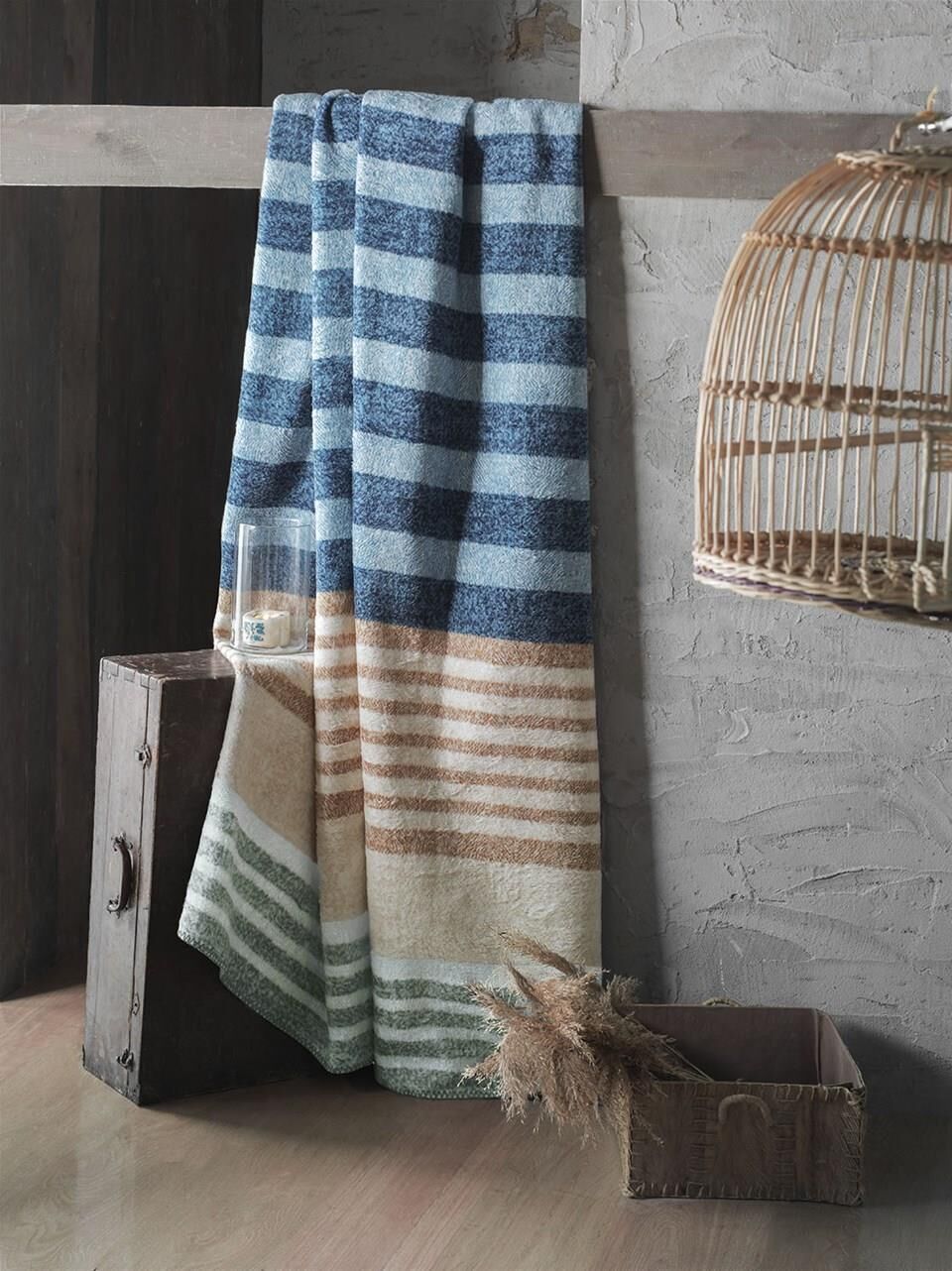 Sarev Laverna Battaniye Mavi Çift Kişilik