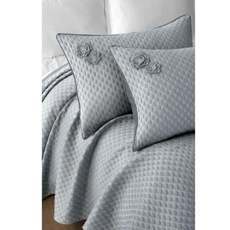 Sarev Belis Yatak Örtüsü Gri Çift Kişilik