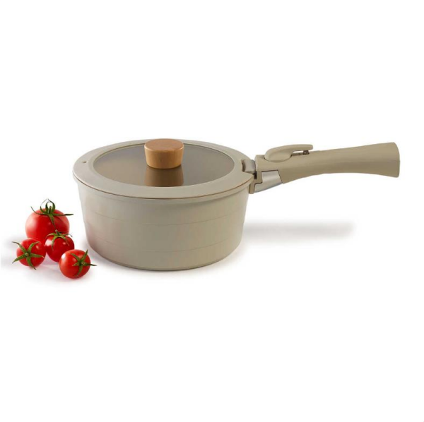 Neoflam D-NEOMDS6I Midas 6 Parça Ayrılabilen Saplı İç İçe Geçebilen Tencere Seti Kum Beyazı