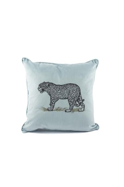 Mikasa Moor Leopar Nakişlı Açık Mavi 55x55 Yastık