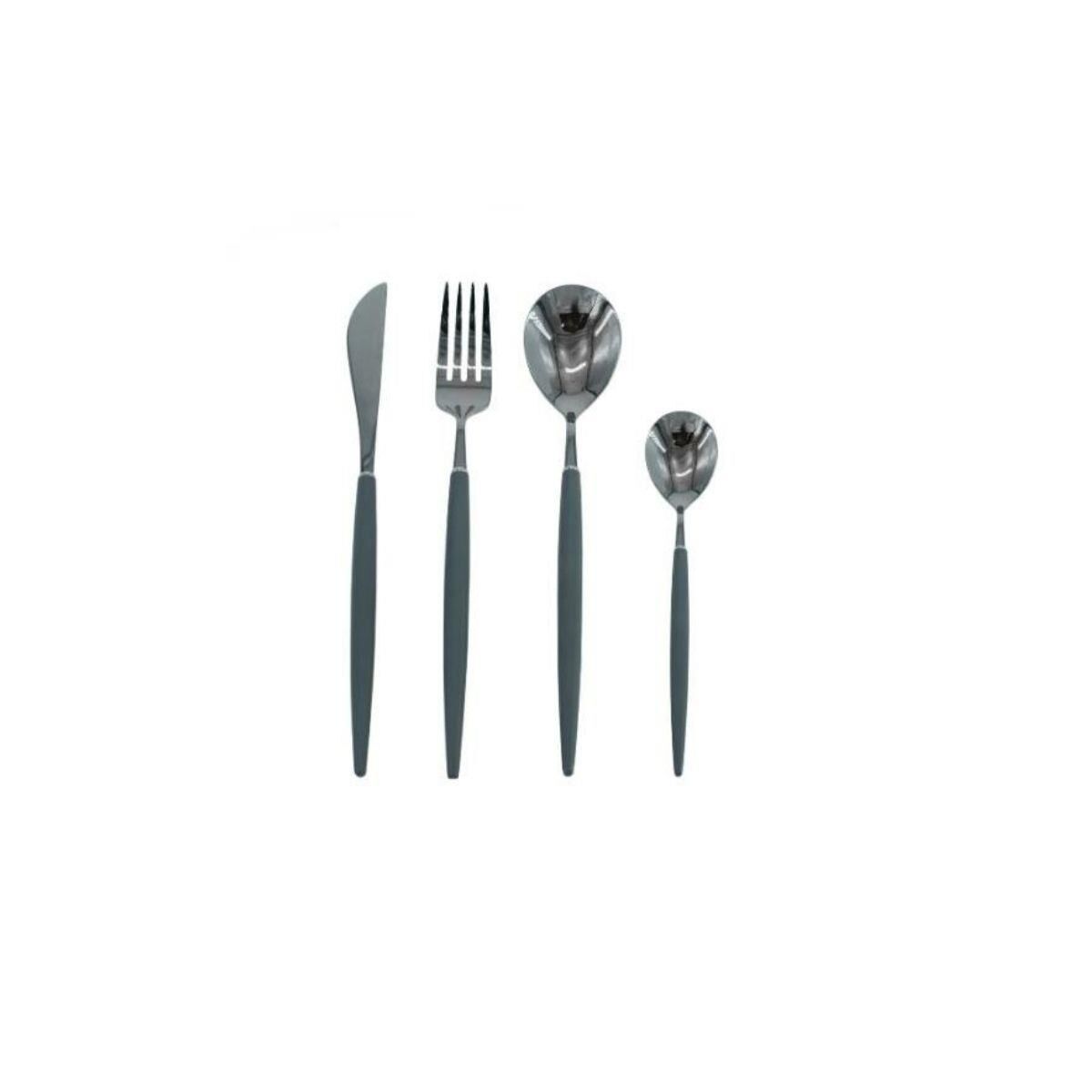 Wanelli Rotti Fx1066 Gri Sade 24 Parça Çatal Kaşık Bıçak Takımı