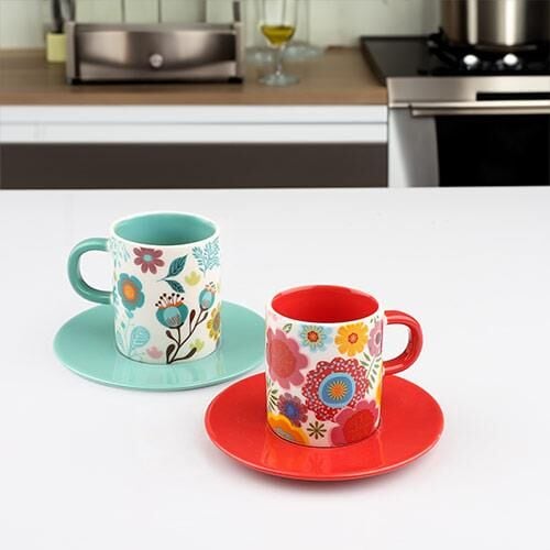 Kosova EKS-03 Porselen 2 li Fincan Takımı 90cc 2 Renk