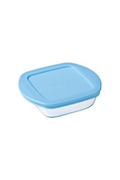 Pyrex 210Pav3/6246 Kare Mavi Kapaklı Saklama Kabı 0.35 Lt
