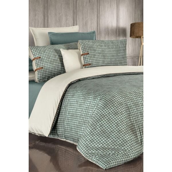 Sarev Philip Saten Nevresim Takımı Bej Çift Kişilik