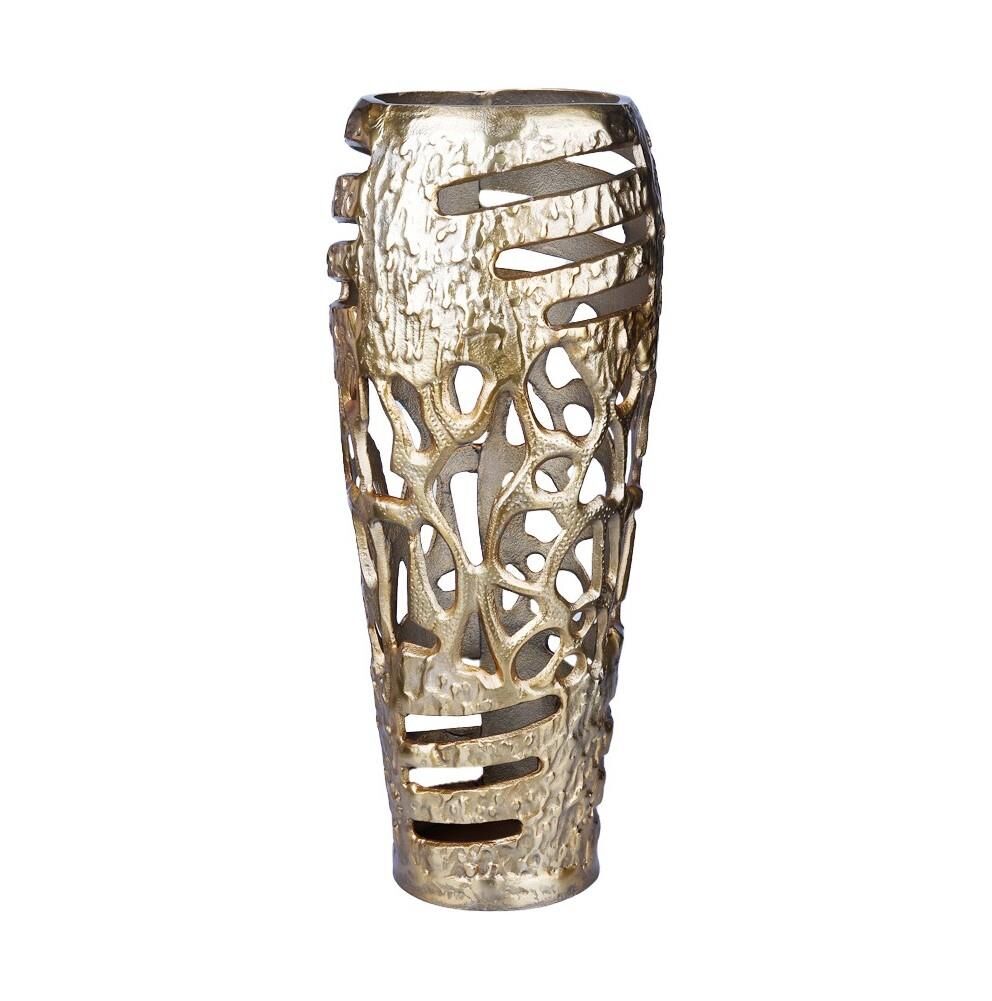 Lucky Art Gold Dekoratif Desenli Vazo 46 cm