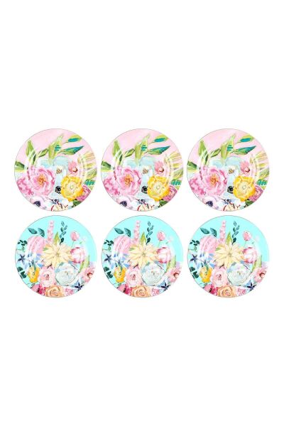Lucky Art Peony Bone 6lı 27cm Servis Tabağı Seti