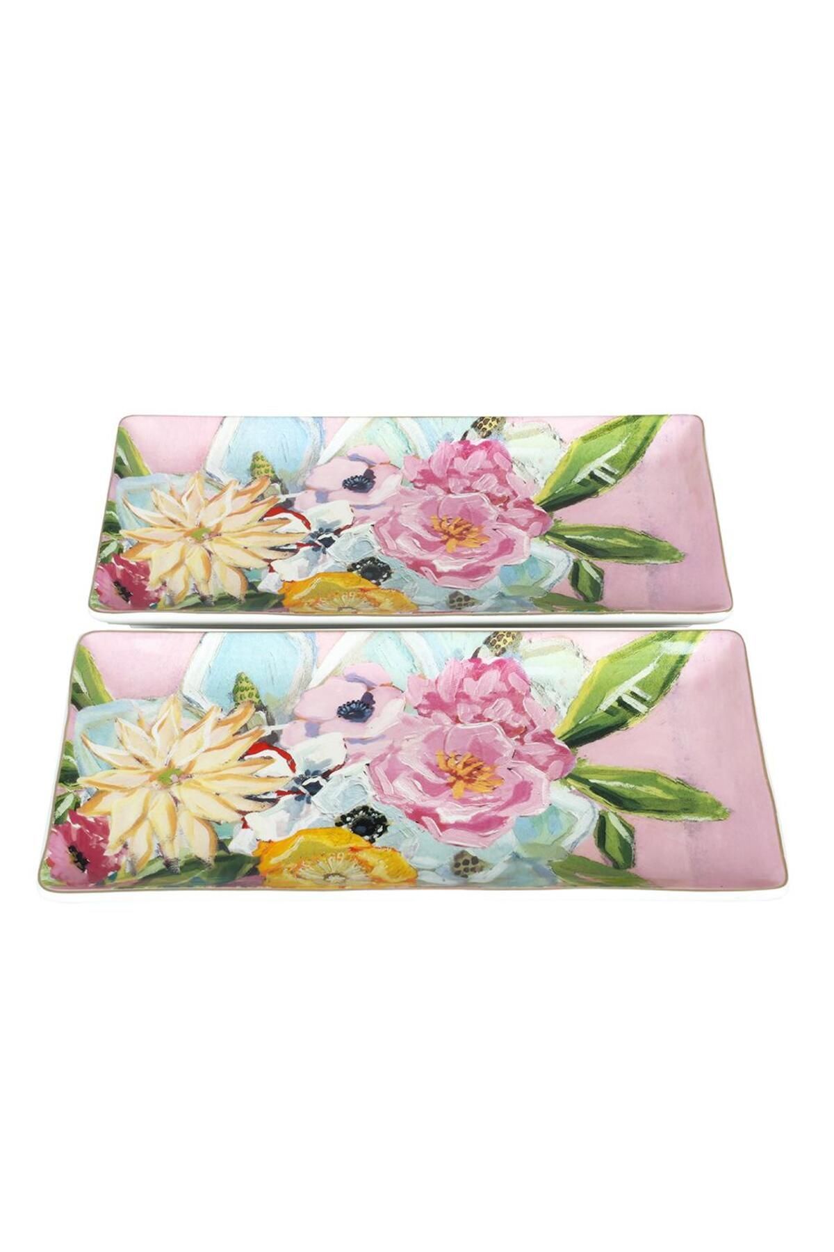 LuckyArt Peony Bone 2'li Servis Tabağı 27 cm