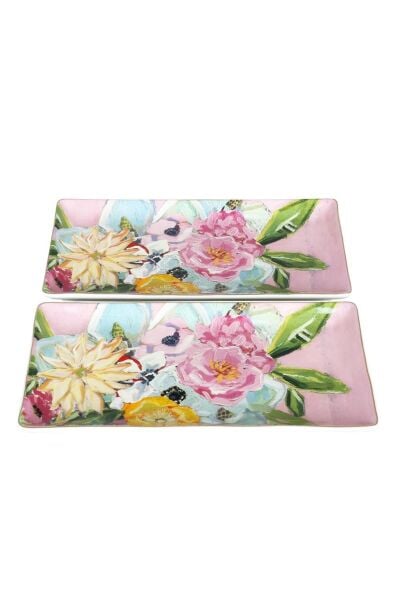 LuckyArt Peony Bone 2'li Servis Tabağı 27 cm