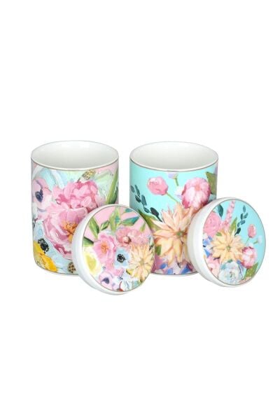 Lucky Art Peony Bone 2lı Kavanoz Seti 600ml