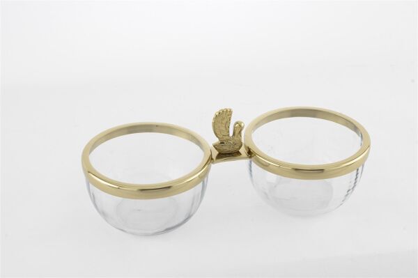 Mikasa Moor Gold Metalli 2 Bölmeli Cam Çerezlik 25x11x10cm