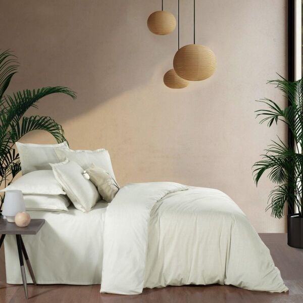 Sarev Solo Tone Rnf Nevresim Takımı Çift Kişilik 2 Yastık Ekru