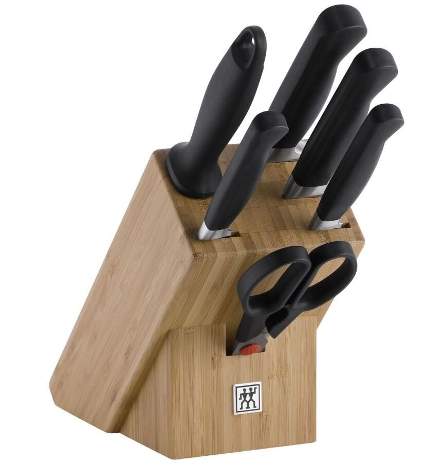 Zwilling Pure Blok Bıçak Seti 7Parça Siyah Bambu