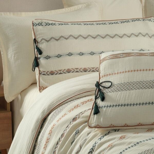 Sarev Mood Comfort Della Nevresim Takımı Çift Kişilik 4 Yastık Ekru