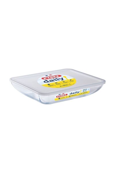 Pyrex 344P000/3043 Dikdörtgen Fırın Kabı + Kapak 27 x 22 x 9 cm