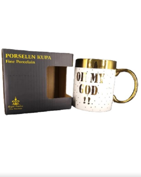 Kosova Kup-077 Lüx Yaldızlı Porselen Kupa 4 Desen