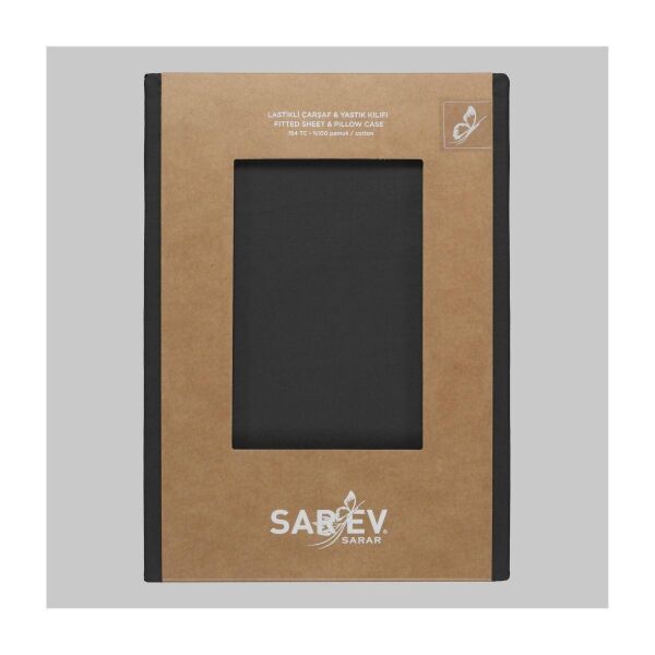 Sarev Monochrome Saten Yastık Kılıfı-Dark Gray