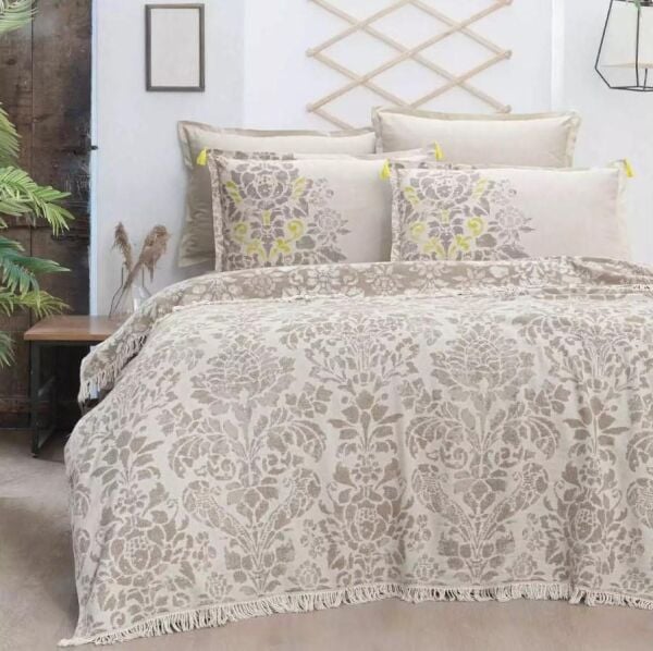 Sarev Garlen Pike Takımı Bej Çift Kişilik