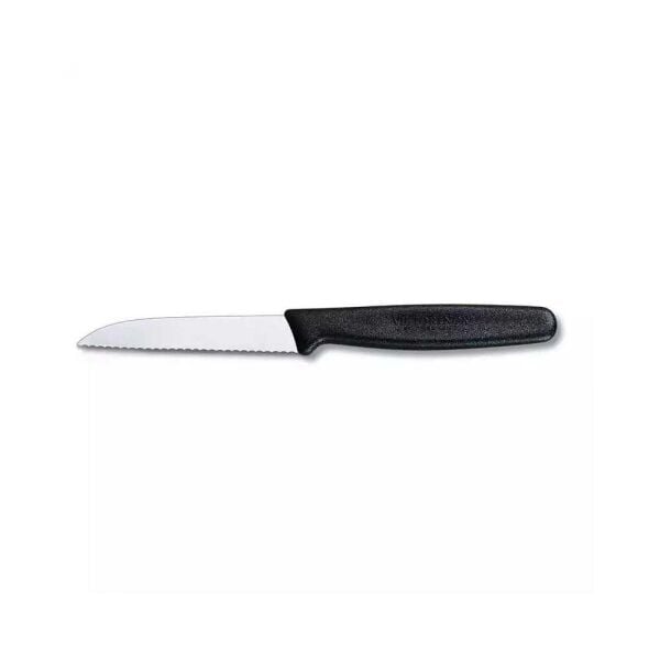 Victorinox 5.0433 Siyah Tırtıklı Soyma Bıçağı 8 Cm