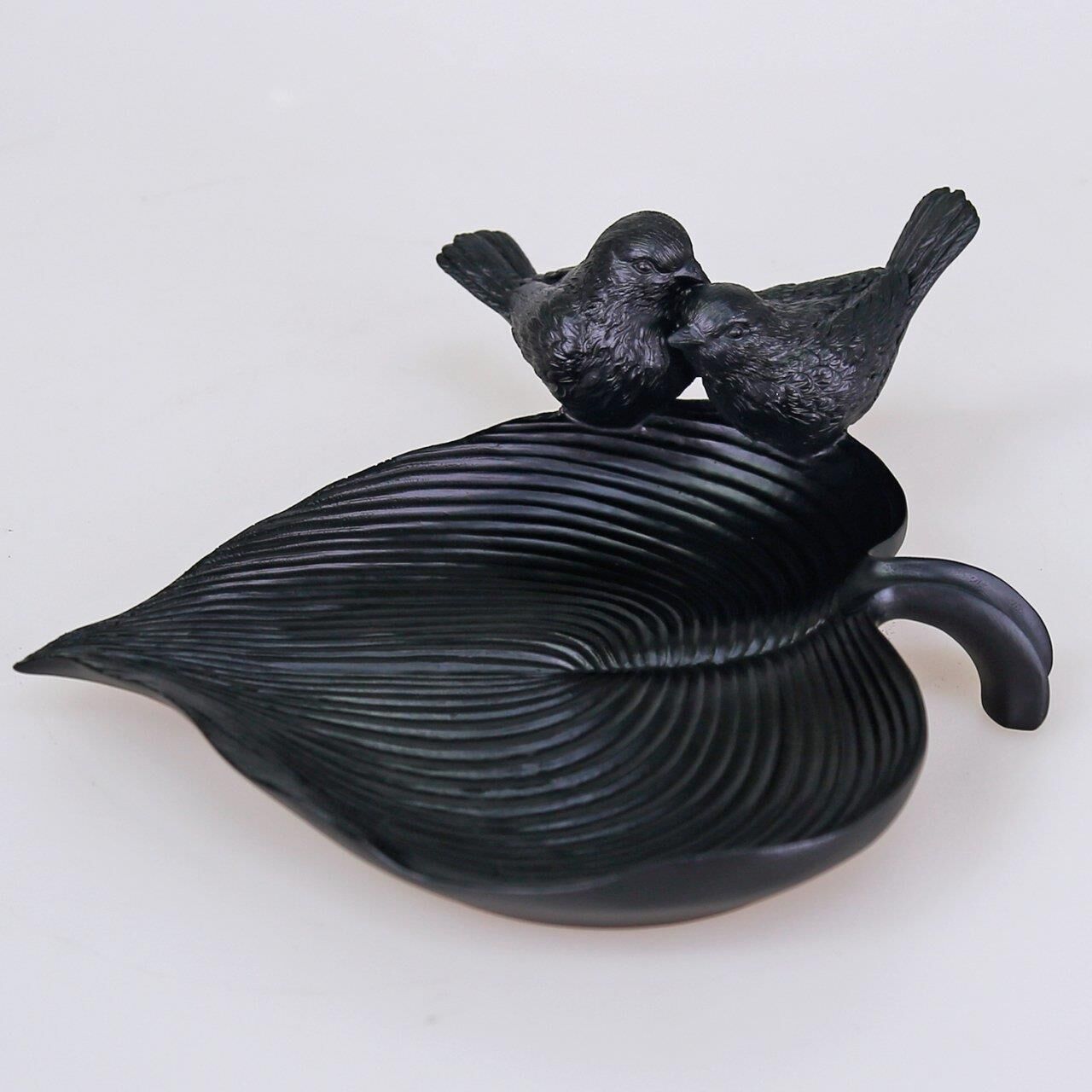 Selim Dekor Kuşlu Tabak Siyah