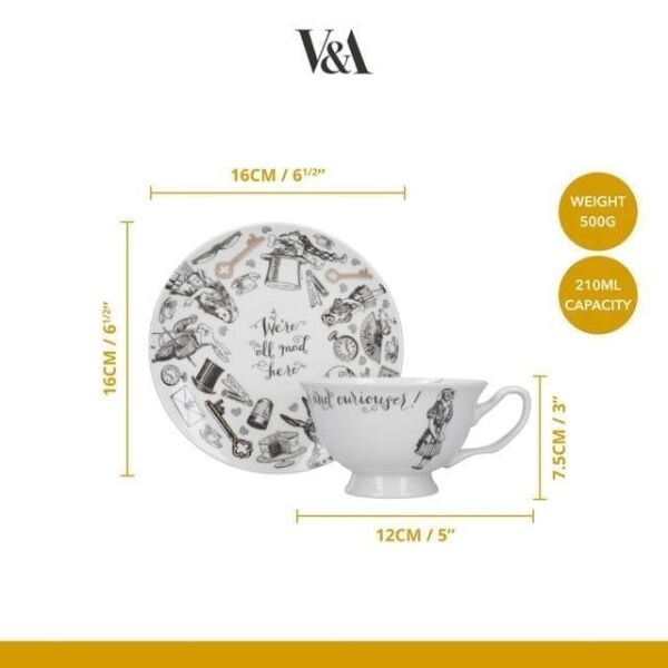 Mikasa x V&A Alice In Wonderland 210ml Porselen Çay Fincanı