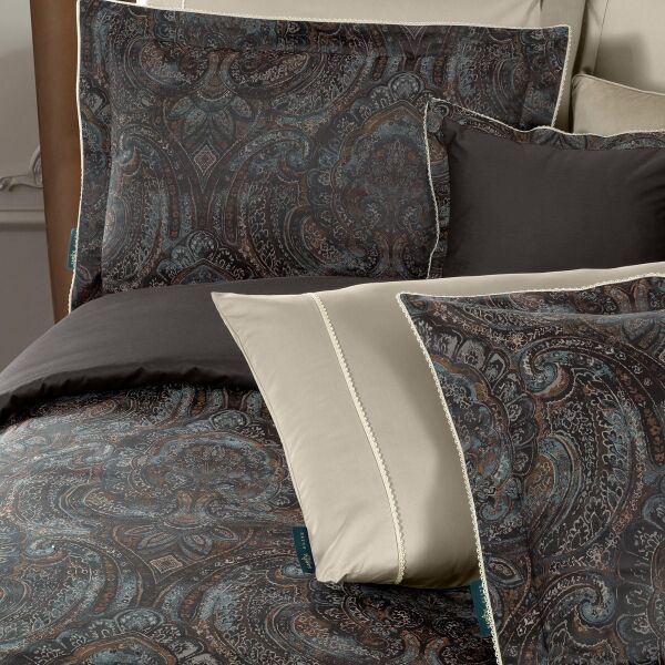 Sarev Magnes Saten Nevresim Takımı Çift Kişilik 4Yastık-Mocha