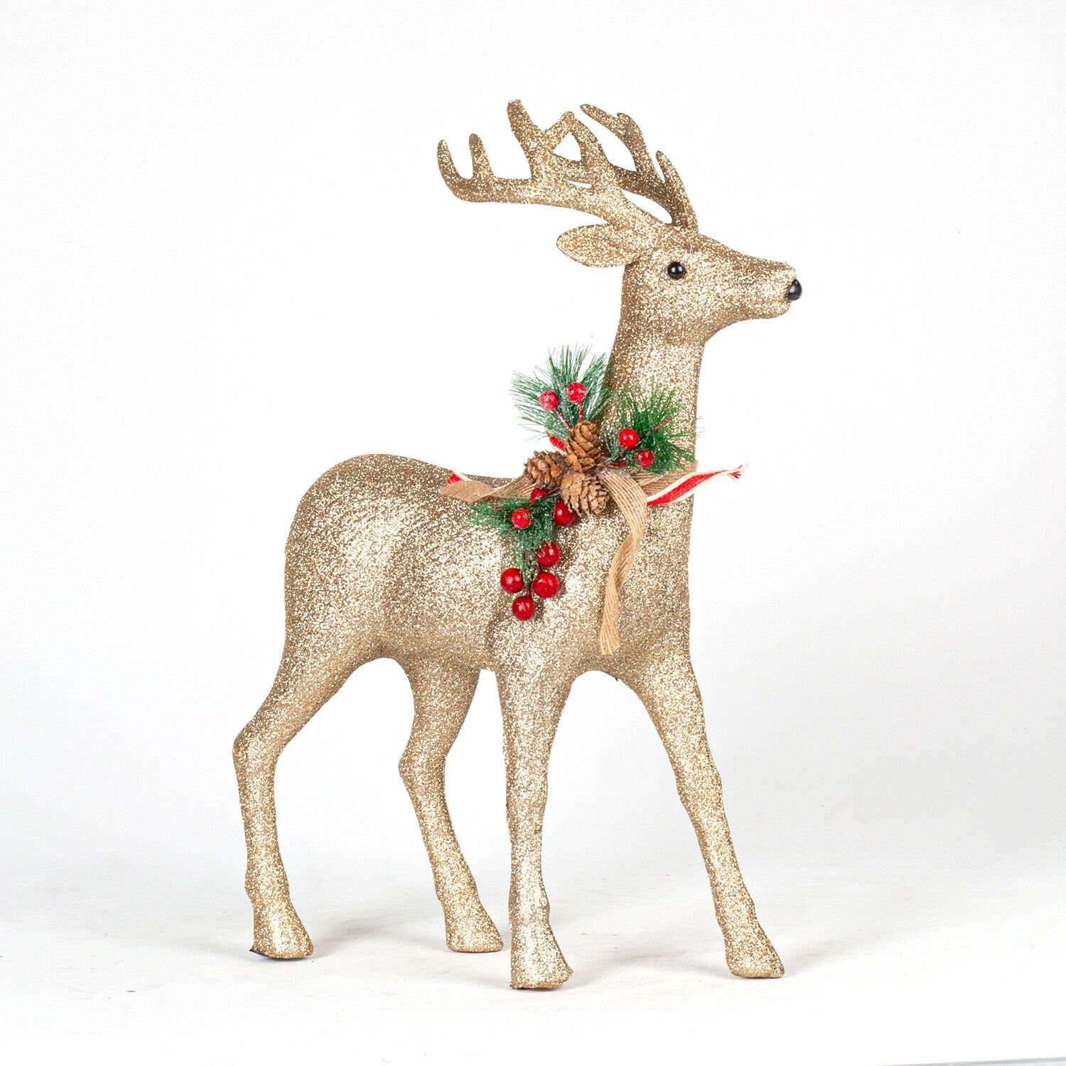 Yılbaşı Süsü Ren Geyik Figürü Dore 45x33 Cm